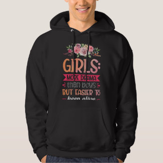 Mor i tre föräldrasköna flickor Mamma Hoodie