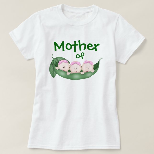 Mor i Triplet Girls T Shirt (Design framsida)