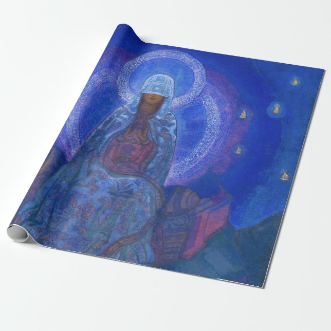 Mor i världen, 1924 av Nicholas Roerich Presentpapper (Utrullad)