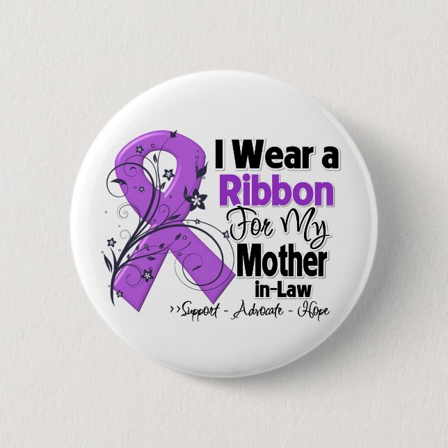 Mor-in-Law - Pancreatic Cancer Ribbon Knapp (Framsida)