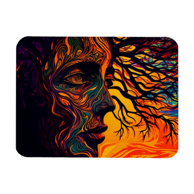 Mor jorden som Träd Magnet (Horisontell)