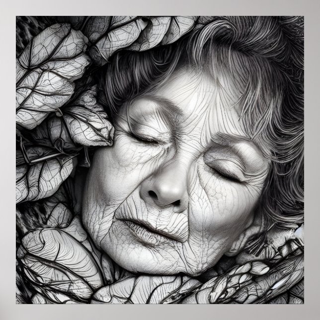 Mor, jordens sömn bland Löv Poster (Framsidan)