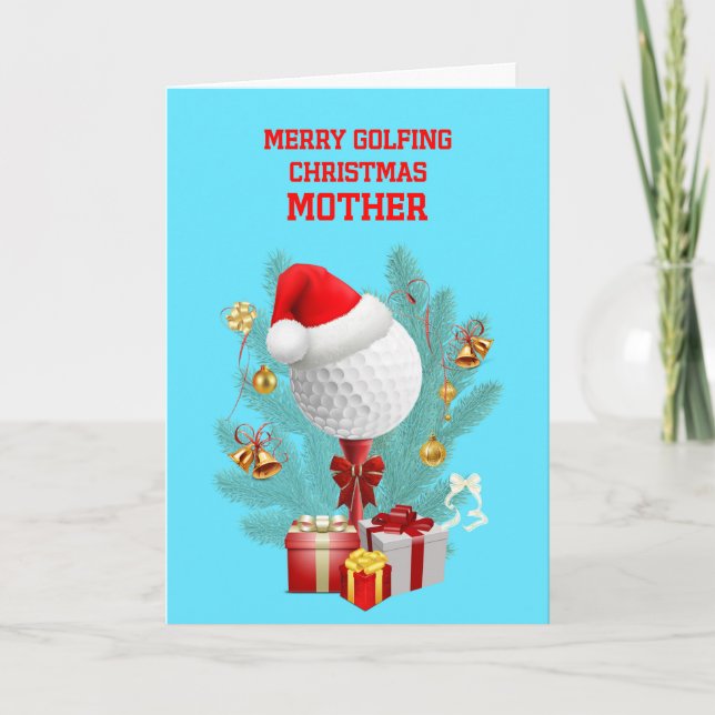 Mor jul Golfball Helgkort (Framsida)
