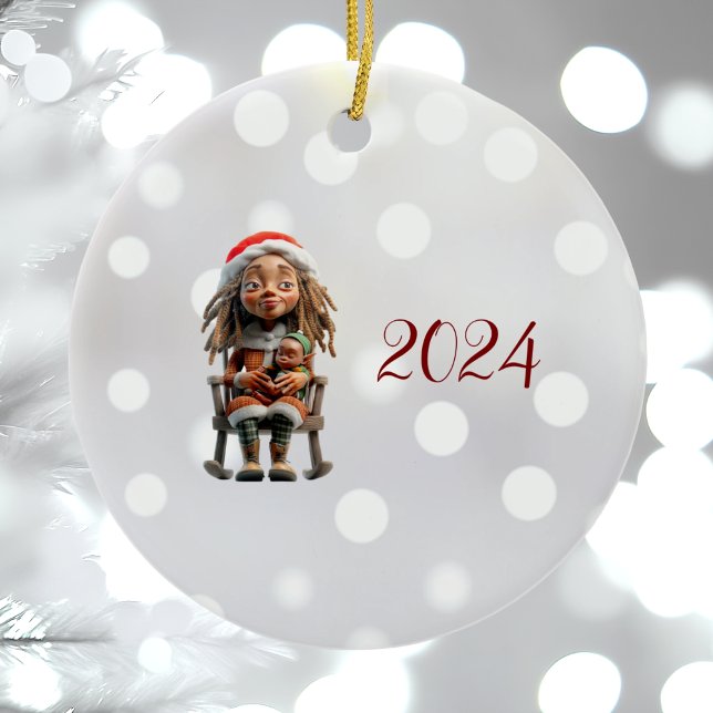Mor jul I jul Elf Ceramic Ornament (Skapare uppladdad)