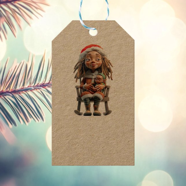 Mor jul I Kraft Gift Märkres Presentetikett (Skapare uppladdad)