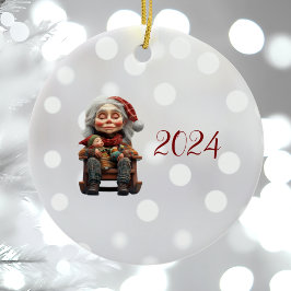 Mor jul II jul Elf Ceramic Ornament