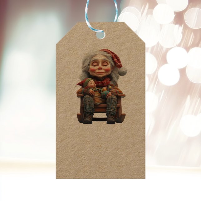 Mor jul II-Märkre i Kraft Gift Presentetikett (Skapare uppladdad)