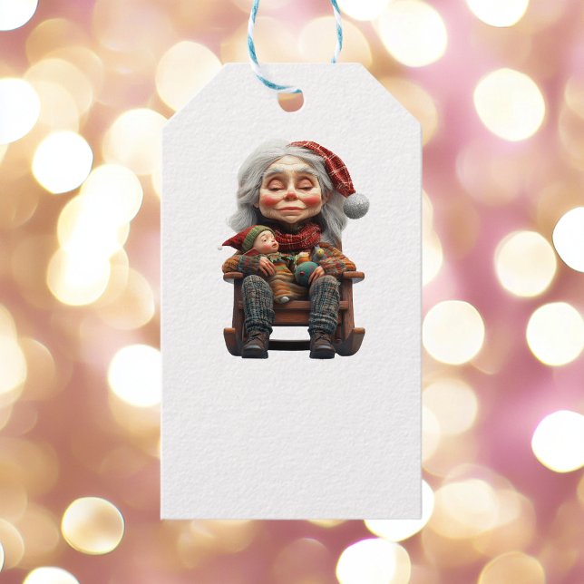 Mor jul II White Gift-Märkre Presentetikett (Skapare uppladdad)