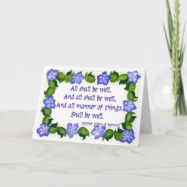 "Mor Julian Quotation"-gratulationskort Kort (Framsida)