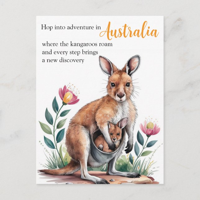 Mor Kangaroo Vykort (Framsida)