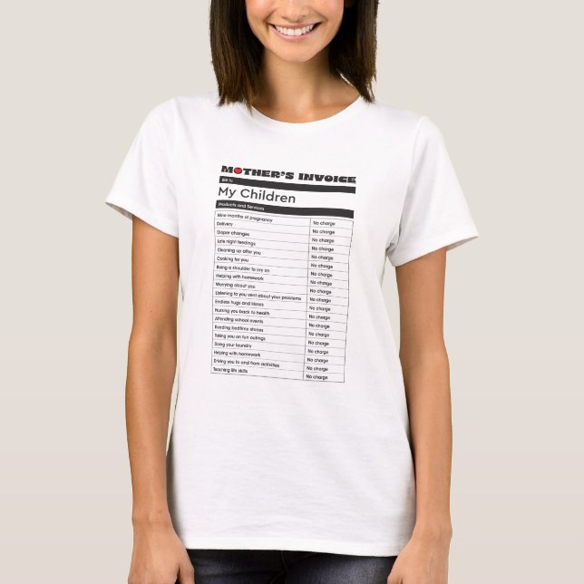 Mor Kärlek Invoice T-shirt- Heartfilt Gift T Shirt (Framsida)