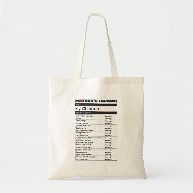 Mor Kärlek Invoice Tote Bag - Heartfilt Gift Tygkasse (Framsidan)