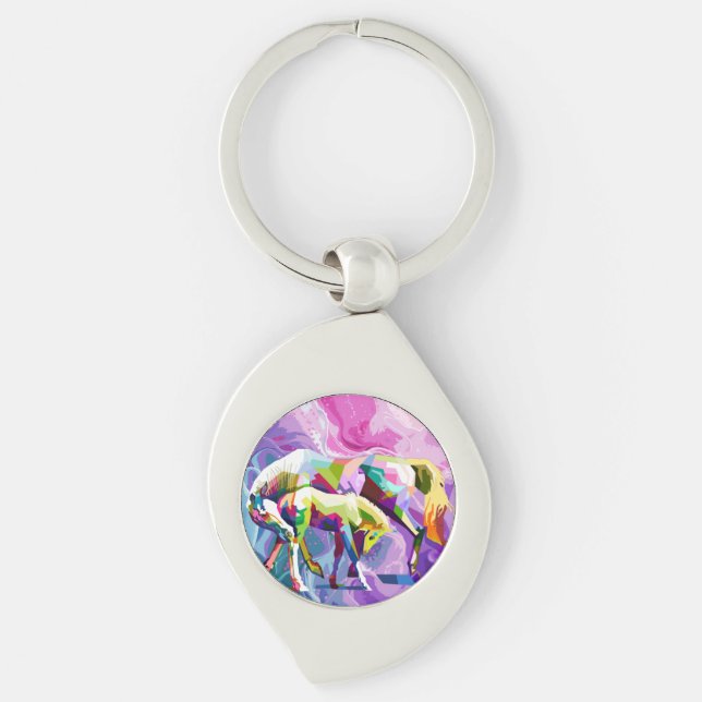 Mor Kärlek Swirl Silverfärgad Nyckelring (Framsidan)