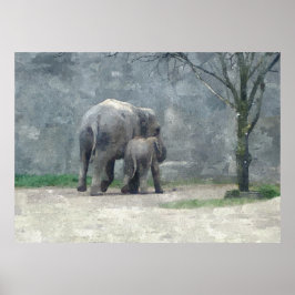 Mor Kärlek Watercolor Poster