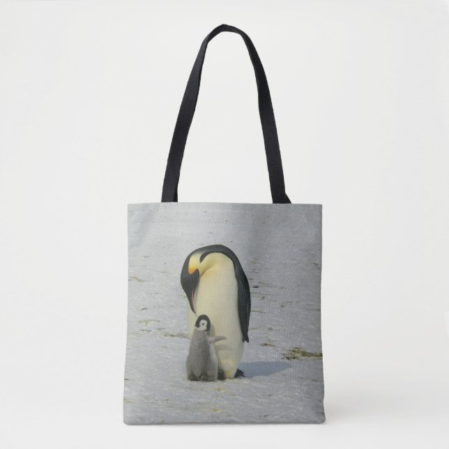 Mor & Kid Penguins Tote Bag Tygkasse (Framsida)