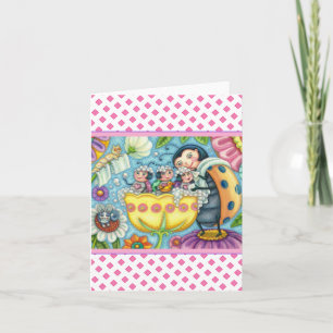 MOR LADYBUG & BARN, TULIP BUBBLE BATH Blank Kort