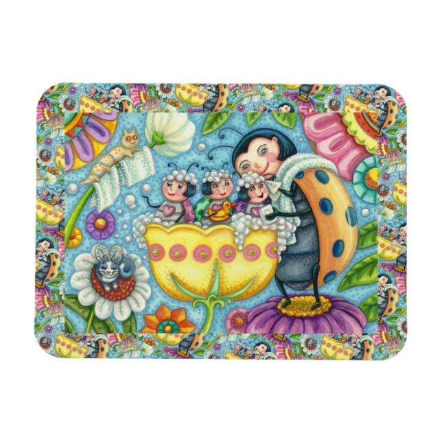 MOR LADYBUG & BARN, TULIP BUBBLE BATH MAGNET (Horisontell)