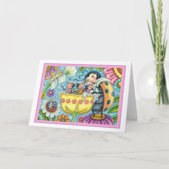 MOR LADYBUG & BARN, TULIP TUB BUBBLE BATH H HELGKORT (Framsida)