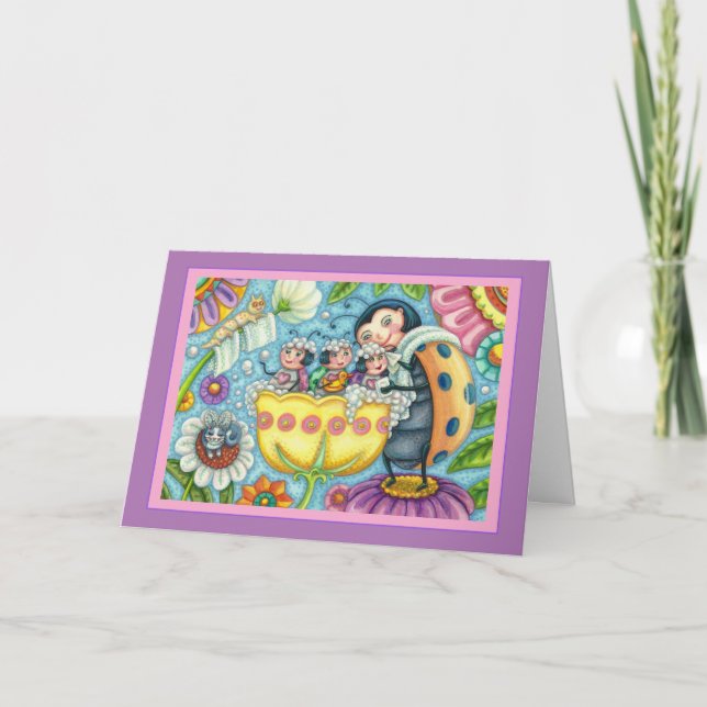 MOR LADYBUG & BARN, TULIP TUB BUBBLE BATH H HELGKORT (Framsida)