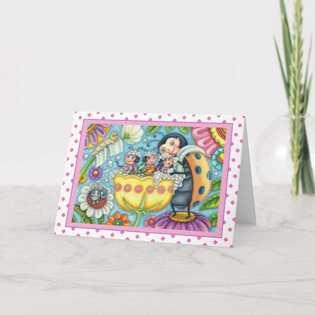 MOR LADYBUG & BARN, TULIP TUB BUBBLE BATH HELGKORT (Framsida)