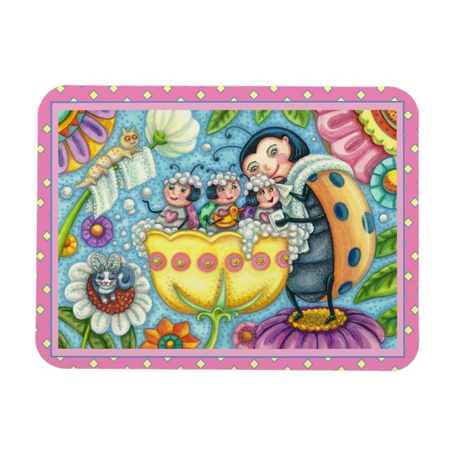 MOR LADYBUG & BARN, TULIP TUB BUBBLE BATH MAGNET (Horisontell)