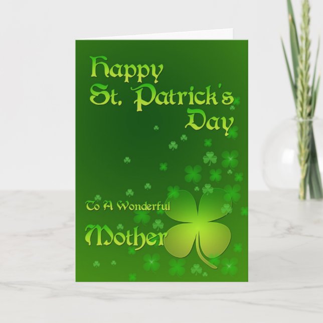Mor lyckligt st patrick's daykort kort (Framsida)