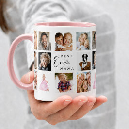 Mor mama fotokollage rosa mugg