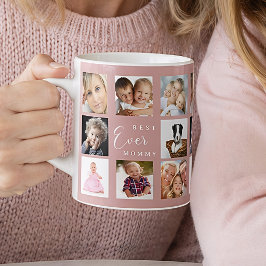 Mor mamma fotokollage dammig rosa kaffemugg