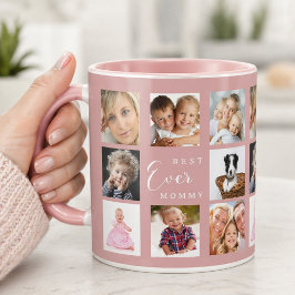 Mor mamma fotokollage dammig rosa mugg