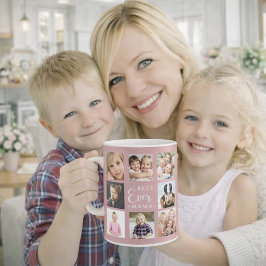 Mor mamma fotokollage dammig rosa rosa kaffemugg