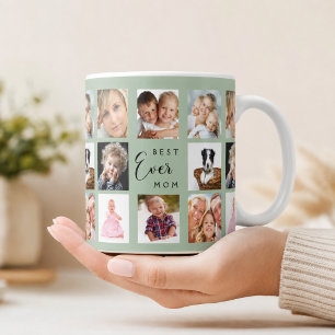 Mor mamma fotokollage sagegrön kaffemugg