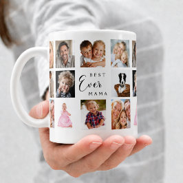 Mor mamma fotokollage vitt svart kaffemugg