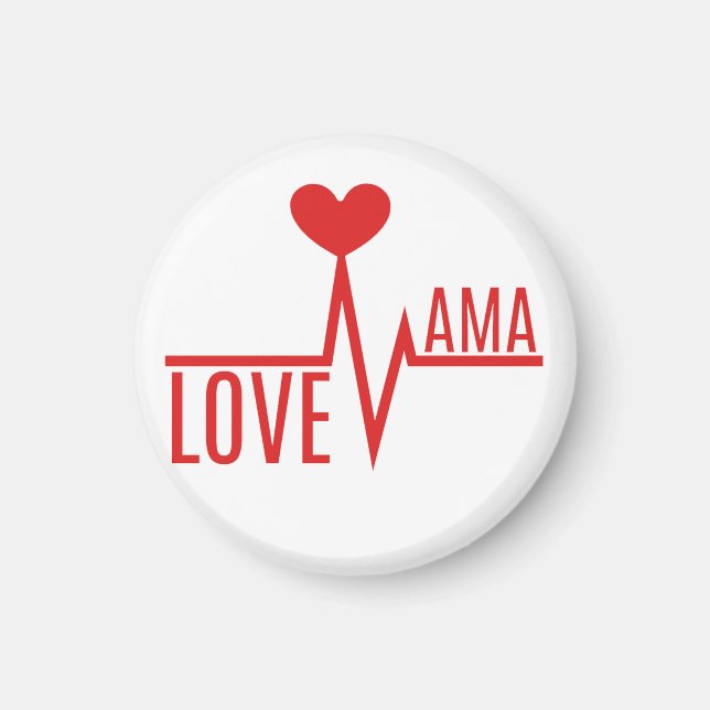 mor mamma mamma kärlek, hjärtpuls magnet (Framsidan)