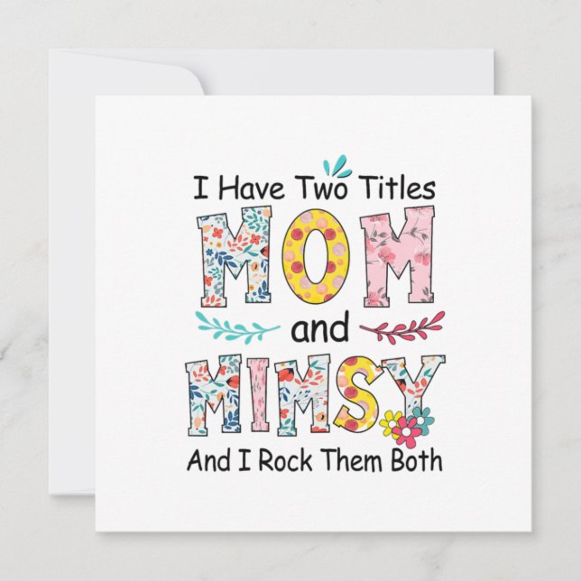 Mor Mamma Och Mimsy Blommig Födelsedag Inbjudningar (Framsida)