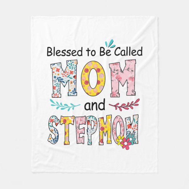 Mor Mamma och Stepmamma-födelsedagen Fleecefilt (Framsidan)