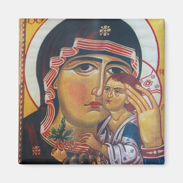 Mor Maria och Jesus konst Magnet (Framsidan)