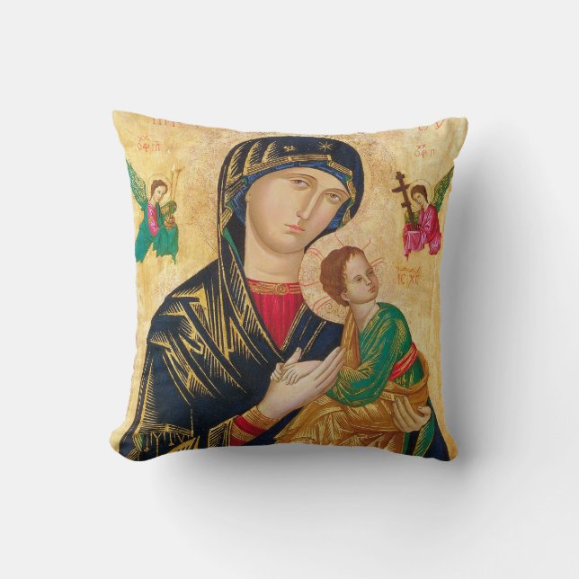 MOR MARY & BABY JESUS ART PILLOW KUDDE (Framsida)