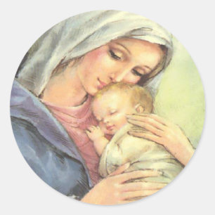 Mor Mary Baby Jesus Faith Stickers Sälar Runt Klistermärke