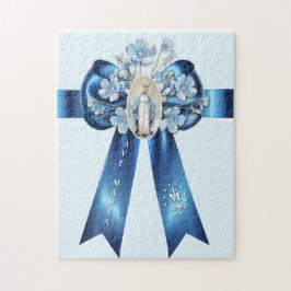 Mor Mary Blue Bow Religiösa katolik Pussel