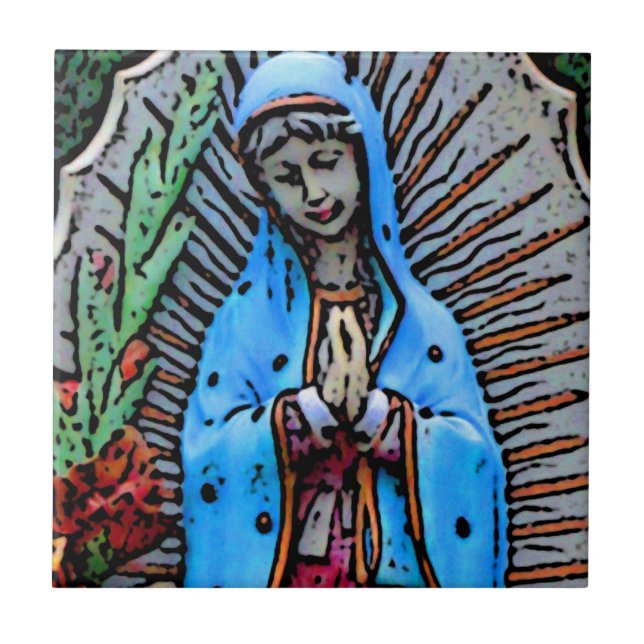 Mor Mary Folk Art Stil Kakelplatta (Framsidan)