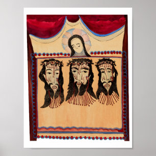 Mor Mary Jesus Kristus Thorn Krona art Målning Poster
