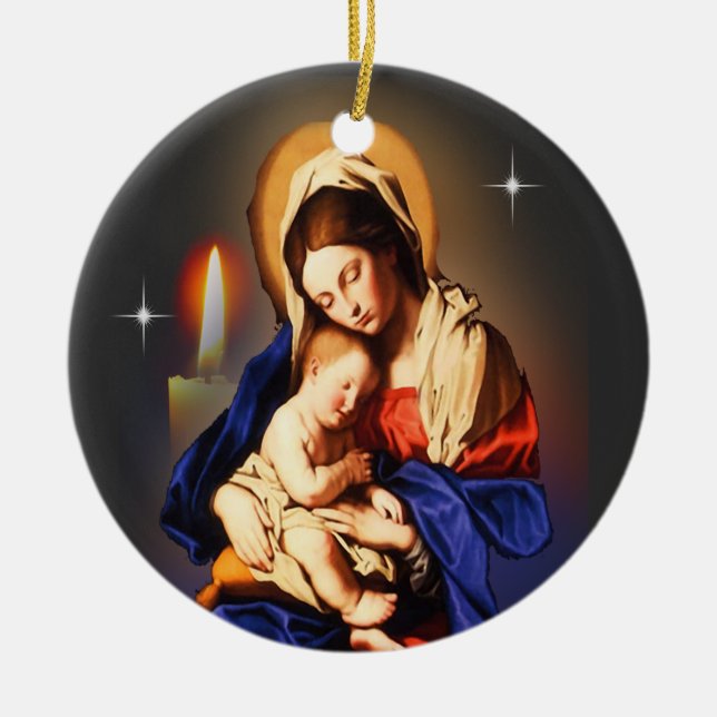 Mor Mary Julgransprydnad Keramik (Framsidan)