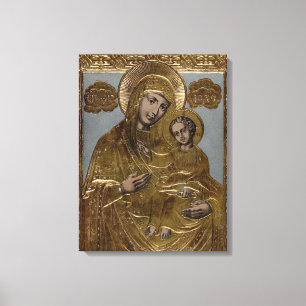 Mor Mary Kristus Guld litografi 1872 Canvastryck