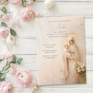 Mor Mary med Baby baptism Inbjudningar