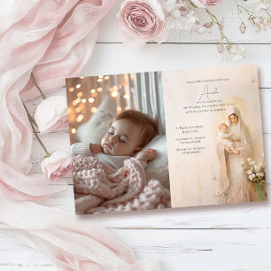 Mor Mary med Baby baptism Inbjudningar