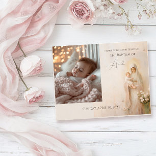 Mor Mary med Baby baptism Tack Kort