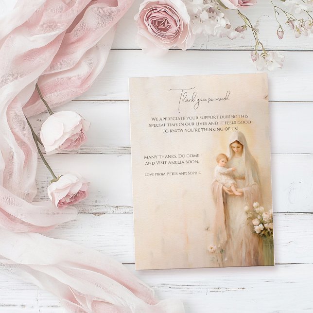 Mor Mary med Baby baptism Tack Kort (Skapare uppladdad)