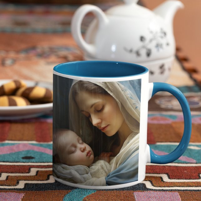 Mor Mary med Baby Jesus version 1 Kaffemugg (Mother Mary Holding Baby Jesus version 1 Coffee Mug)