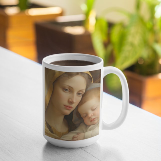 Mor Mary med Baby Jesus version 21 Kaffemugg (Mother Mary with Baby Jesus version 21 Coffee Mug
)