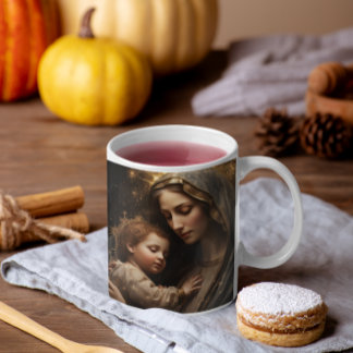 Mor Mary med Baby Jesus version 3 Kaffemugg